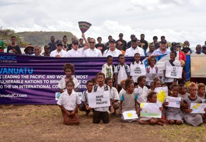 On day 2 of the summit in Port Vila as ministers and government officials join a community-led action. Photo: Pacific Islands Climate Action Network (PICAN)