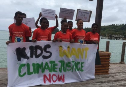 Vanuatu children in a recent protest against climate change Photo: RNZ Pacific/Hilaire Bule