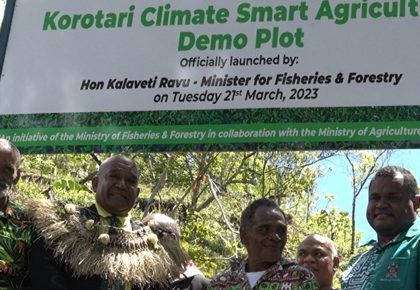 Photo from the opening of the Climate Smart Agriculture Initiative at the Korotari Forestry Station’s Nursery in Labasa, Fiji.