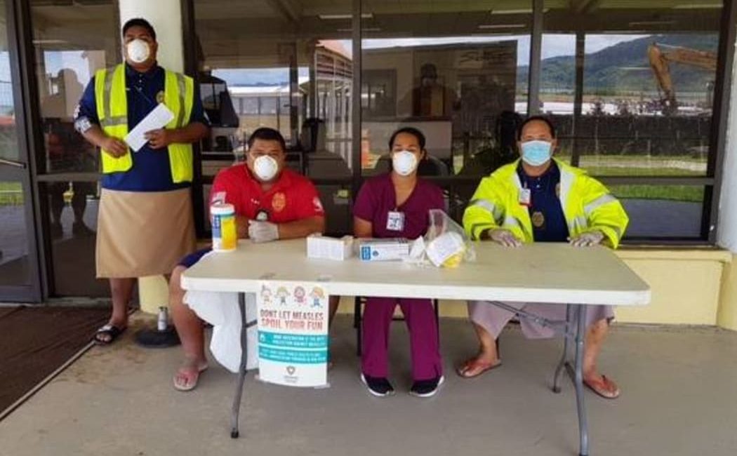 An archive photograph of measles screening at Pago Pago International Airport Photo: RNZ Pacific / Monica Miller