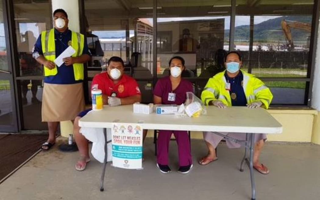 An archive photograph of measles screening at Pago Pago International Airport Photo: RNZ Pacific / Monica Miller
