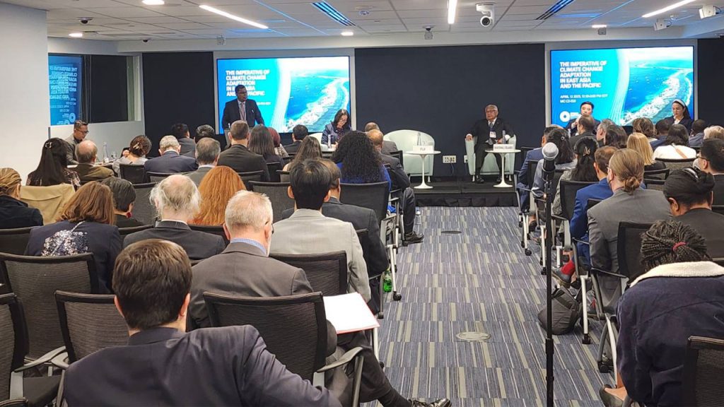 Deputy Prime Minister and Minister for Finance Professor Biman Prasad during a panel discussion in Washington DC