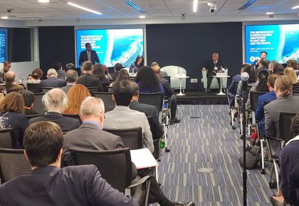 Deputy Prime Minister and Minister for Finance Professor Biman Prasad during a panel discussion in Washington DC