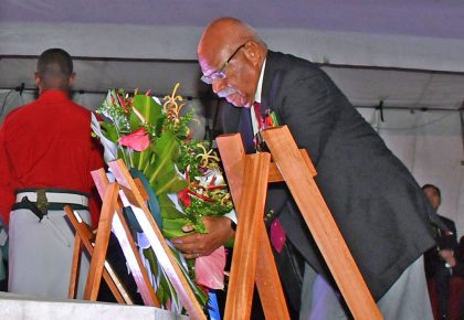 Prime Minister Sitiveni Rabuka the ANZAC Day Dawn Service [Source: Fiji Government/Facebook]