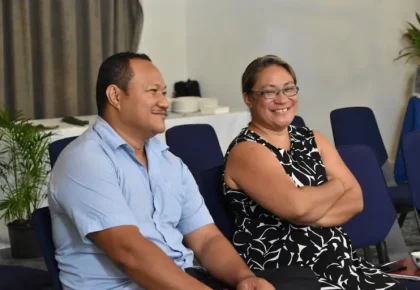 Sonya Talagi with her partner Poi Kapaga, was yesterday declared duly elected after official recount resulted in a change in number of votes (PC - Bill Vakaafi Motofoou)