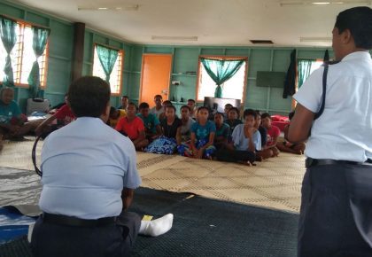 Police take proactive measures through community policing to prevent crime. [Source: Fiji Police Force/Facebook]