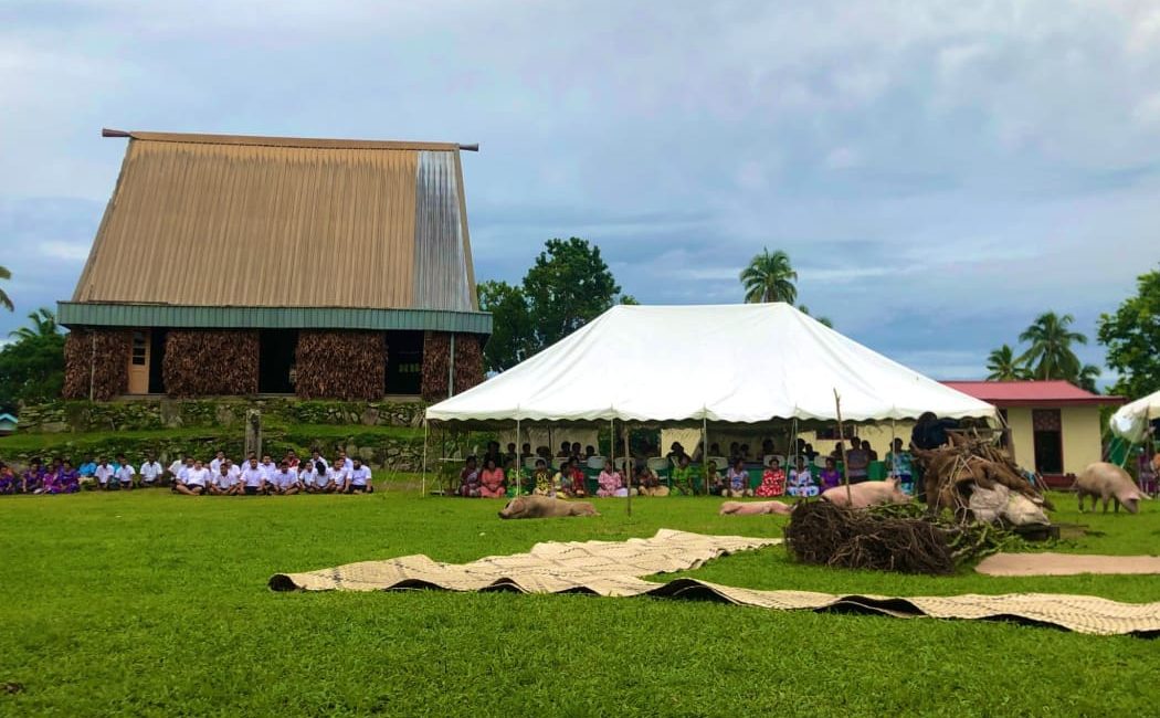 Traditional thanksgiving at the conclusion of the Great Council of Chiefs Meeting on Bau Island in Fiji. 25 May 2023. Photo: RNZ Pacific / Kelvin Anthony