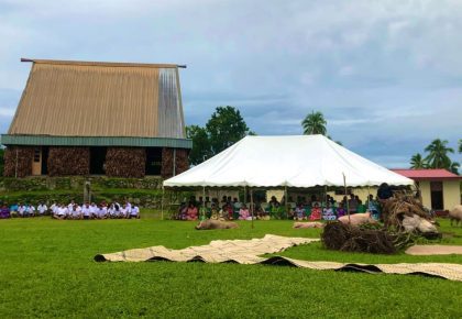 Traditional thanksgiving at the conclusion of the Great Council of Chiefs Meeting on Bau Island in Fiji. 25 May 2023. Photo: RNZ Pacific / Kelvin Anthony