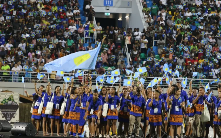 4KZA6G5_Team_Palau_welcomed_at_the_opening_ceremony_of_the_2023_Pacific_Games_in_Honiara_19_November_2023_JPG